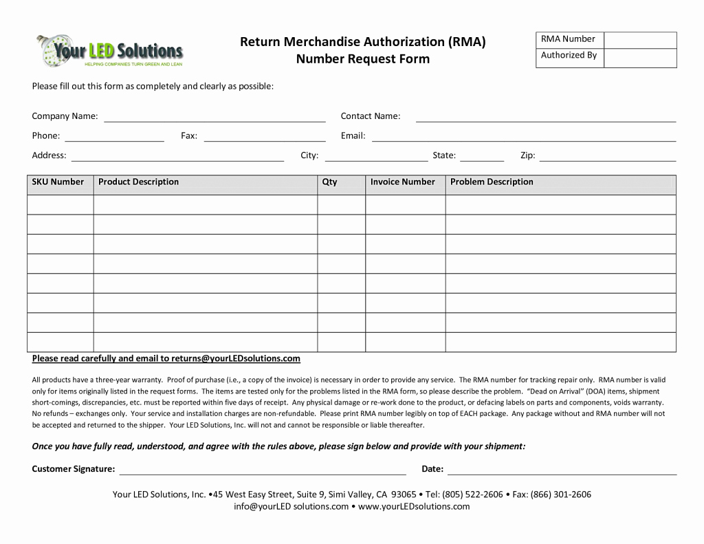 Return Authorization form Template New 24 Of Return Authorization form Template In Word