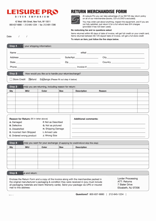 Return Authorization form Template Unique Fillable Return Merchandise form Printable Pdf