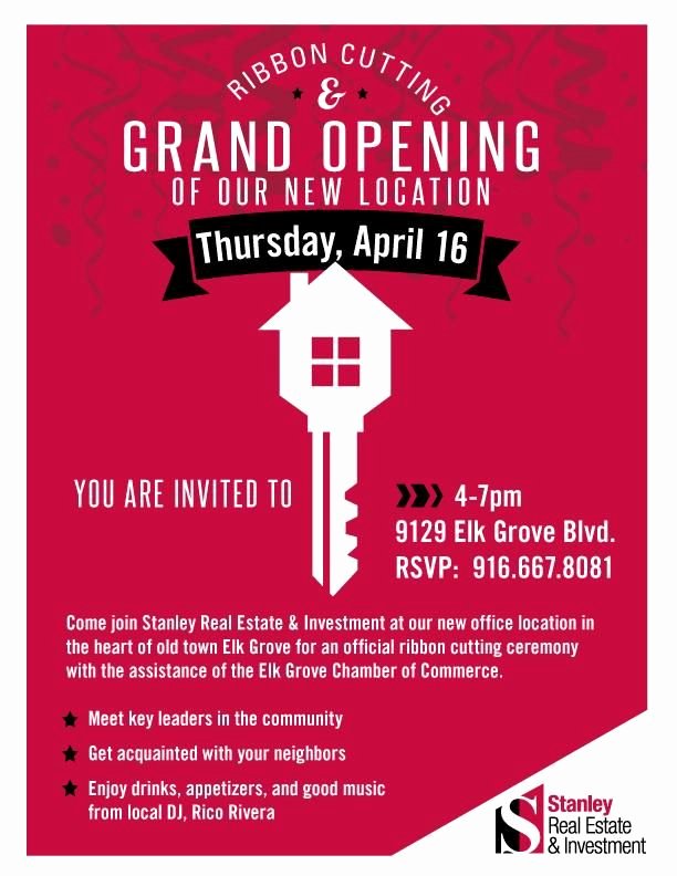 Ribbon Cutting Ceremony Invitation Template Awesome Image Of Stanley Real Estate &amp; Investment S Ficial Grand