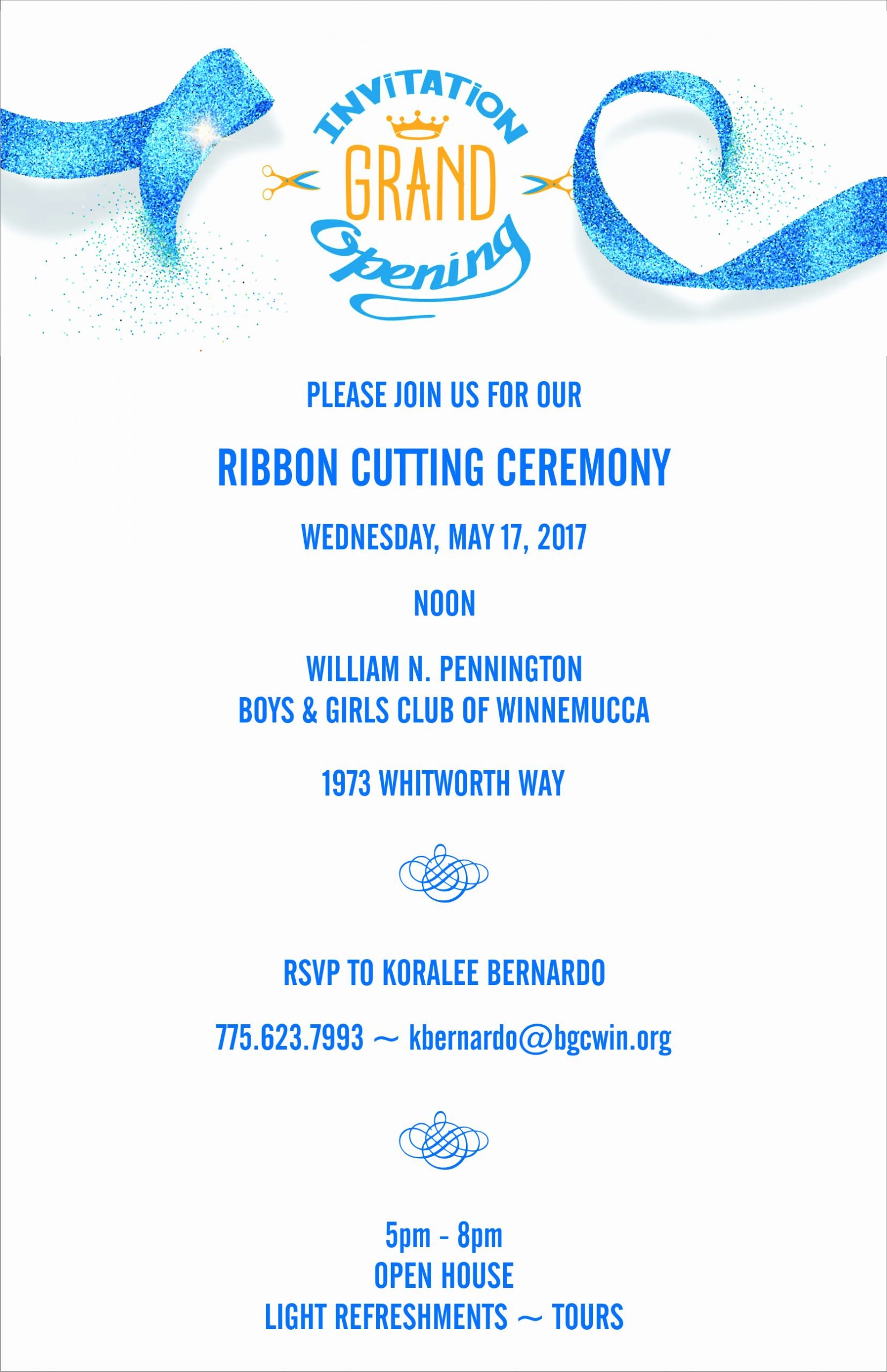 Ribbon Cutting Ceremony Invitation Template Awesome Ribbon Cutting Ceremony – Boys &amp; Girls Club Winnemucca