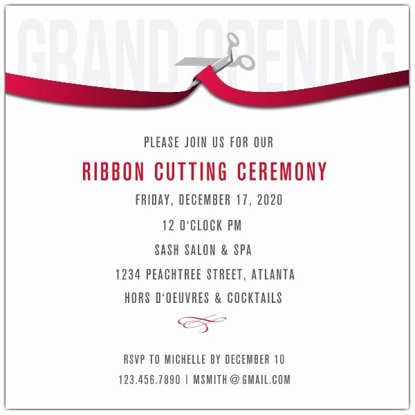 Ribbon Cutting Ceremony Invitation Template Awesome Ribbon Cutting Corporate Invitations