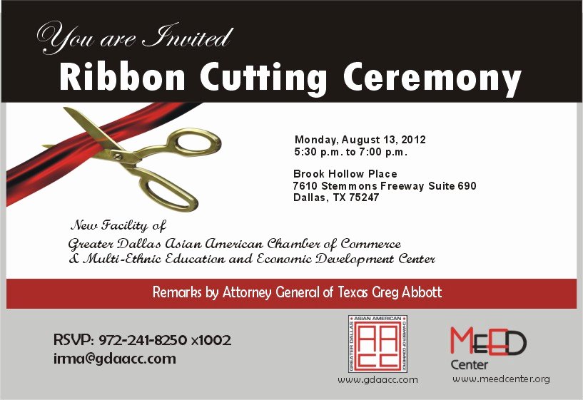 Ribbon Cutting Ceremony Invitation Template Beautiful Ribbon Cutting Ceremony Tickets Mon Aug 13 2012 at 5 30