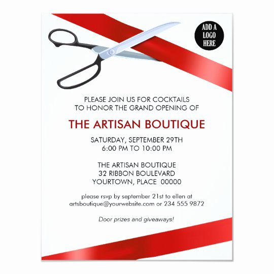 Ribbon Cutting Ceremony Invitation Template Inspirational Red Ribbon Cutting Grand Opening Invitation