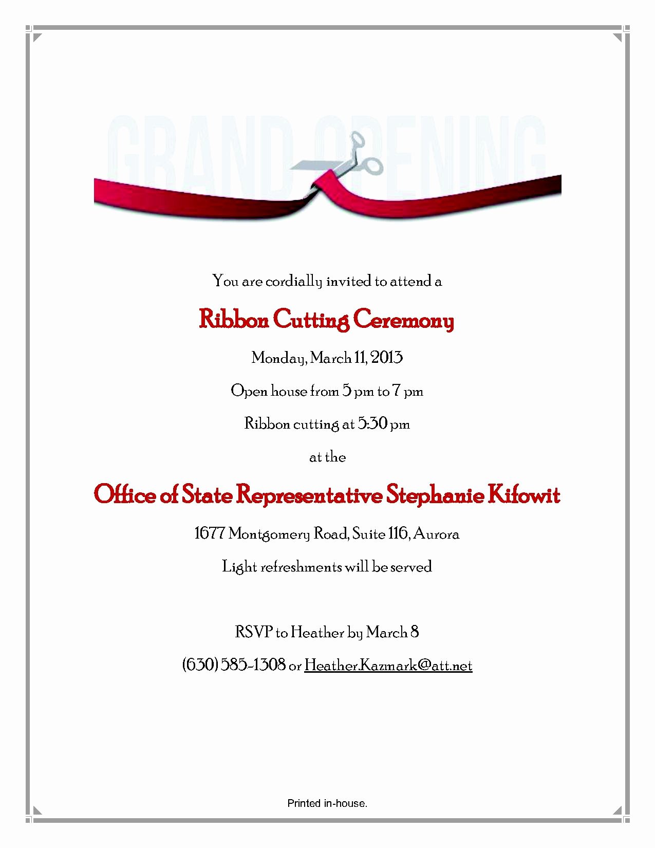 Ribbon Cutting Ceremony Invitation Template New Swearing In Ceremony Invitation
