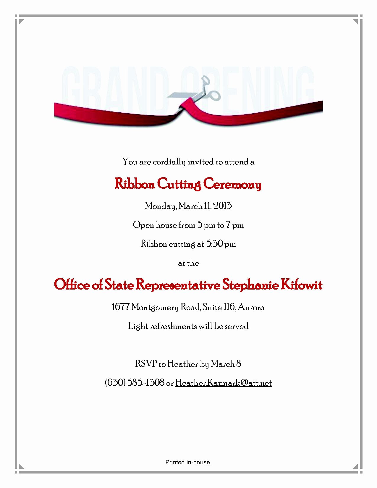 Ribbon Cutting Ceremony Invitation Template New Swearing In Ceremony Invitation