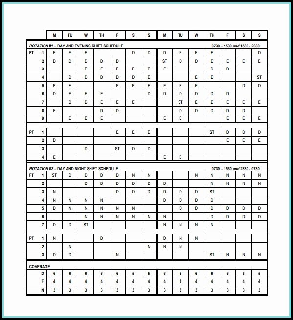 Rotating Overtime Schedule Template Fresh 6 Week Rotating Schedule Template Templates 1 Resume