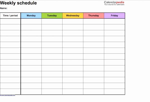 daily schedule templates