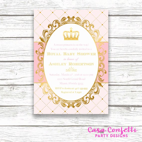 princess baby shower invitation royal