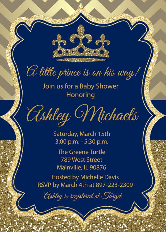 Royal Baby Shower Invitation Template Beautiful Royal themed Baby Shower Invite for A Prince