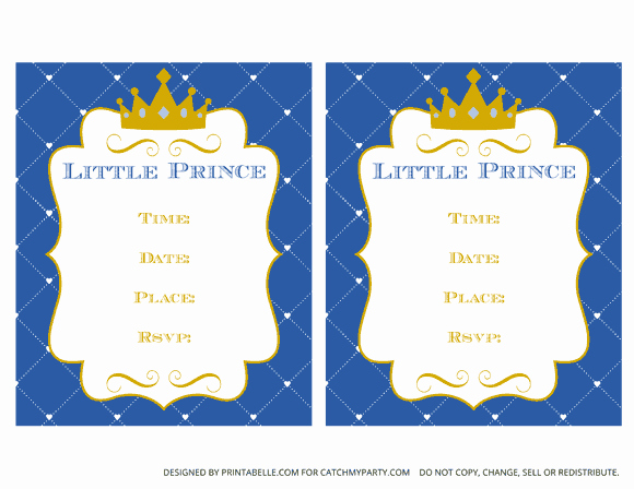 Royal Baby Shower Invitation Template New Download these Charming Free Prince Party Printables