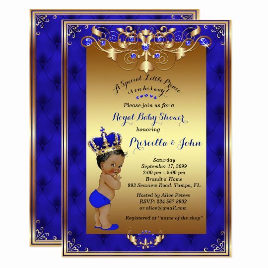 Royal Baby Shower Invitation Template Unique Little Prince Baby Shower Invitation Royal Blue Card