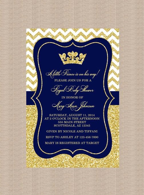 Royal Baby Shower Invitation Template Unique Prince Baby Shower Invitation Royal Blue Gold Baby by