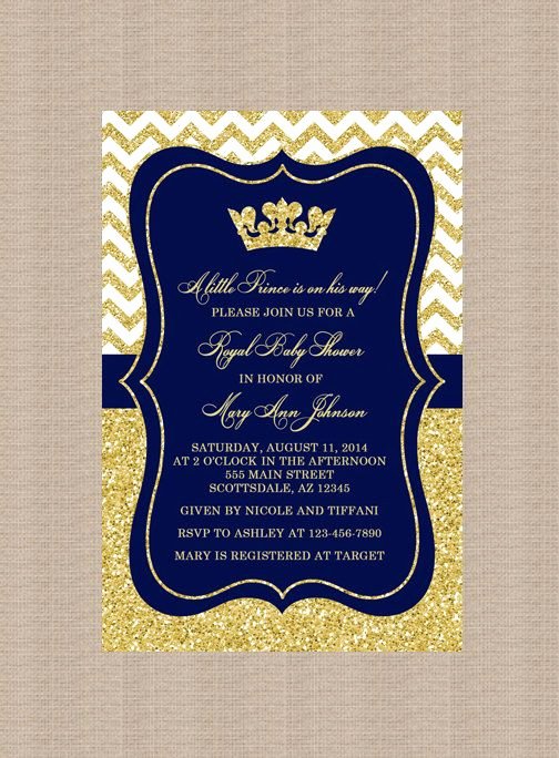 Royal Baby Shower Invitation Template Unique Prince Baby Shower Invitation Royal Blue Gold Baby by