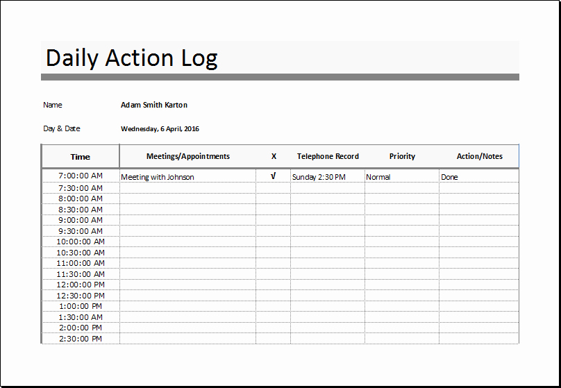 Sales Action Plan Template Excel Lovely Sales Log Food Nutrition and Action Log Templates