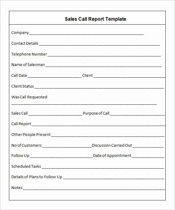 Sales Call Planner Template New 9 Sales Call Report Examples Pdf Word Apple Pages