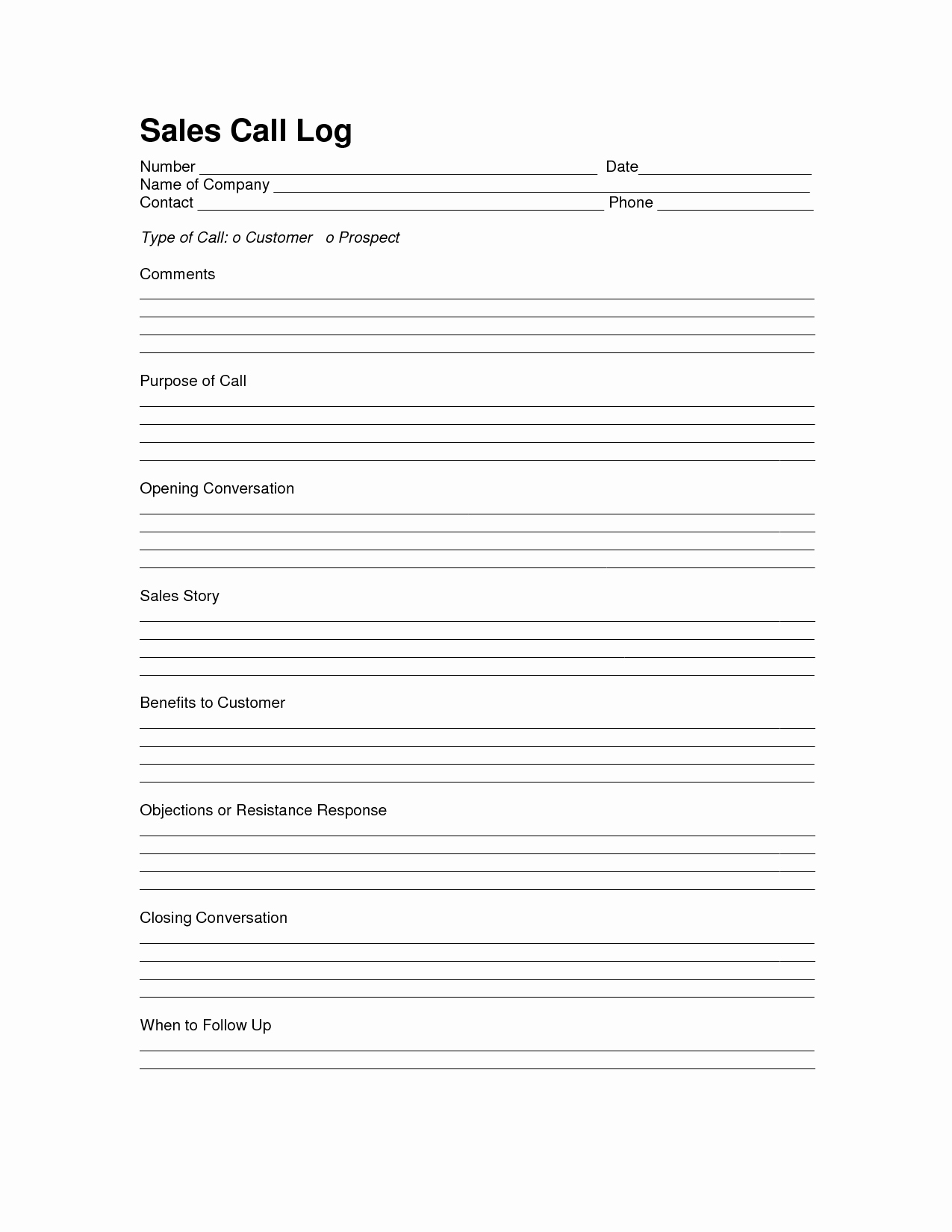 Sales Lead form Template Best Of Sales Log Sheet Template Sales Call Log Template