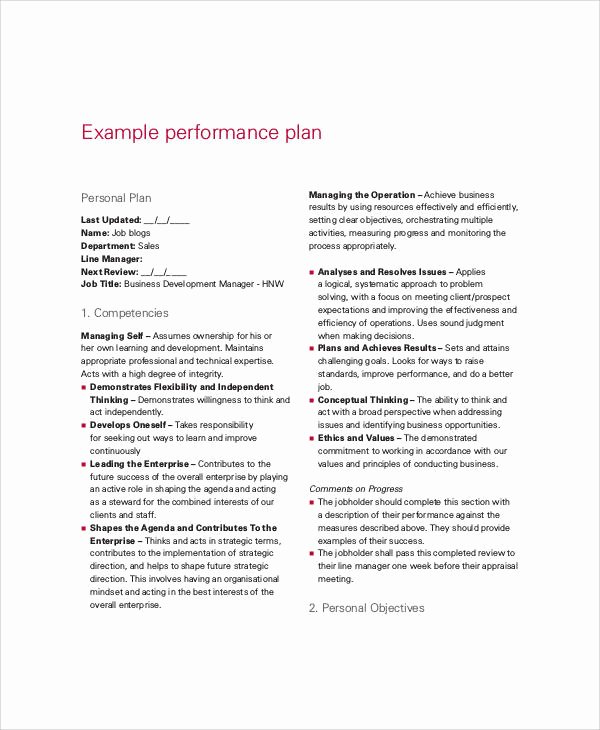 Sales Performance Improvement Plan Template Best Of 12 Performance Plan Templates Pdf Word format Download