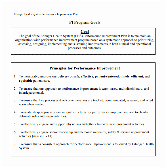 Sales Performance Improvement Plan Template Unique Performance Improvement Plan Template 11 Free Word