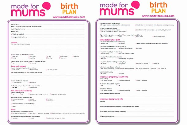 Sample Birth Plan Template Best Of Writing A Birth Plan