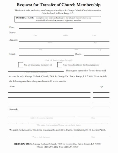 Sample Church Membership form Template Inspirational Free 13 Church Membership form Examples &amp; Templates