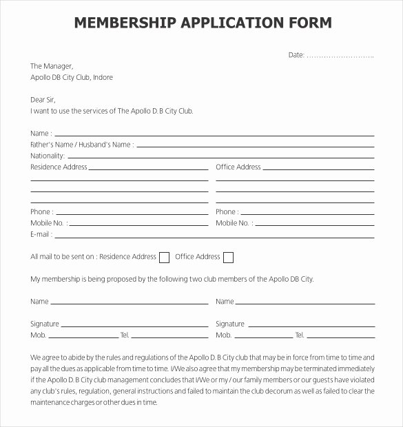 Sample Church Membership form Template Lovely 15 Application Templates Free Sample Example format