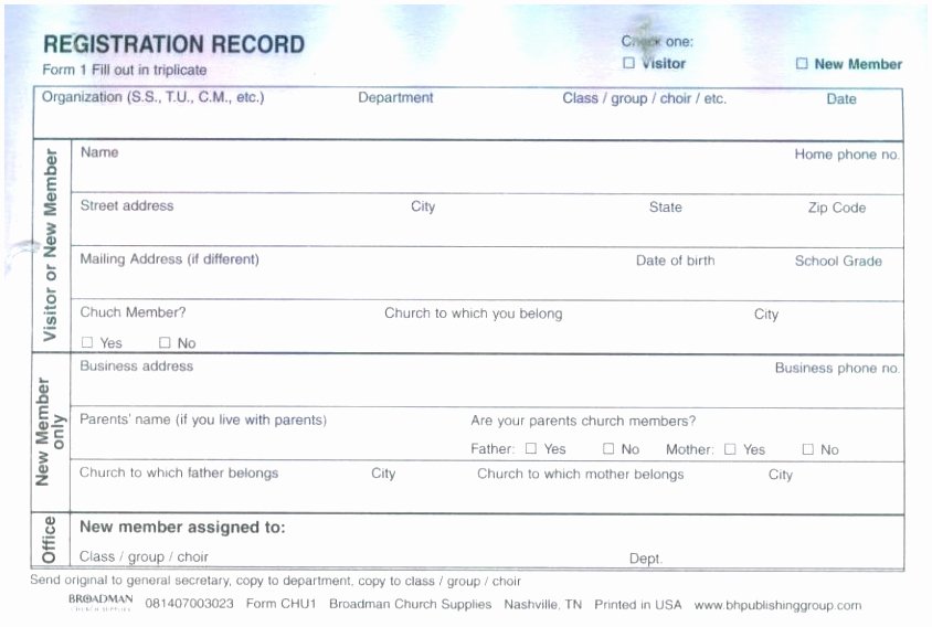Sample Church Membership form Template Luxury 9 Church Member Information form Template Porpw