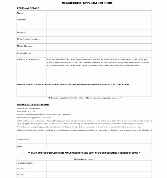 Sample Church Membership form Template Unique Membership Application Template – 12 Free Word Pdf