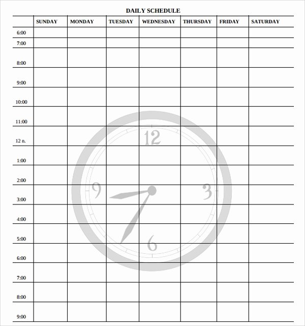 Sample Daily Schedule Template Best Of Free 24 Printable Daily Schedule Templates In Pdf