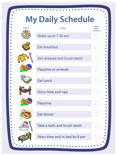 Sample Daily Schedule Template Elegant Creating Structure Activities Essentials