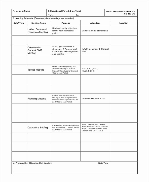 Sample Daily Schedule Template Lovely Sample Meeting Schedule 13 Examples In Word Pdf