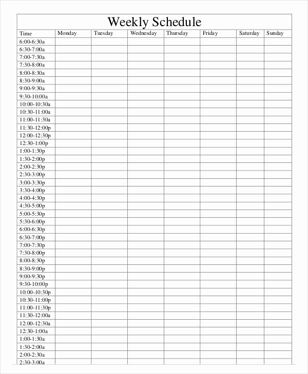 free weekly schedule