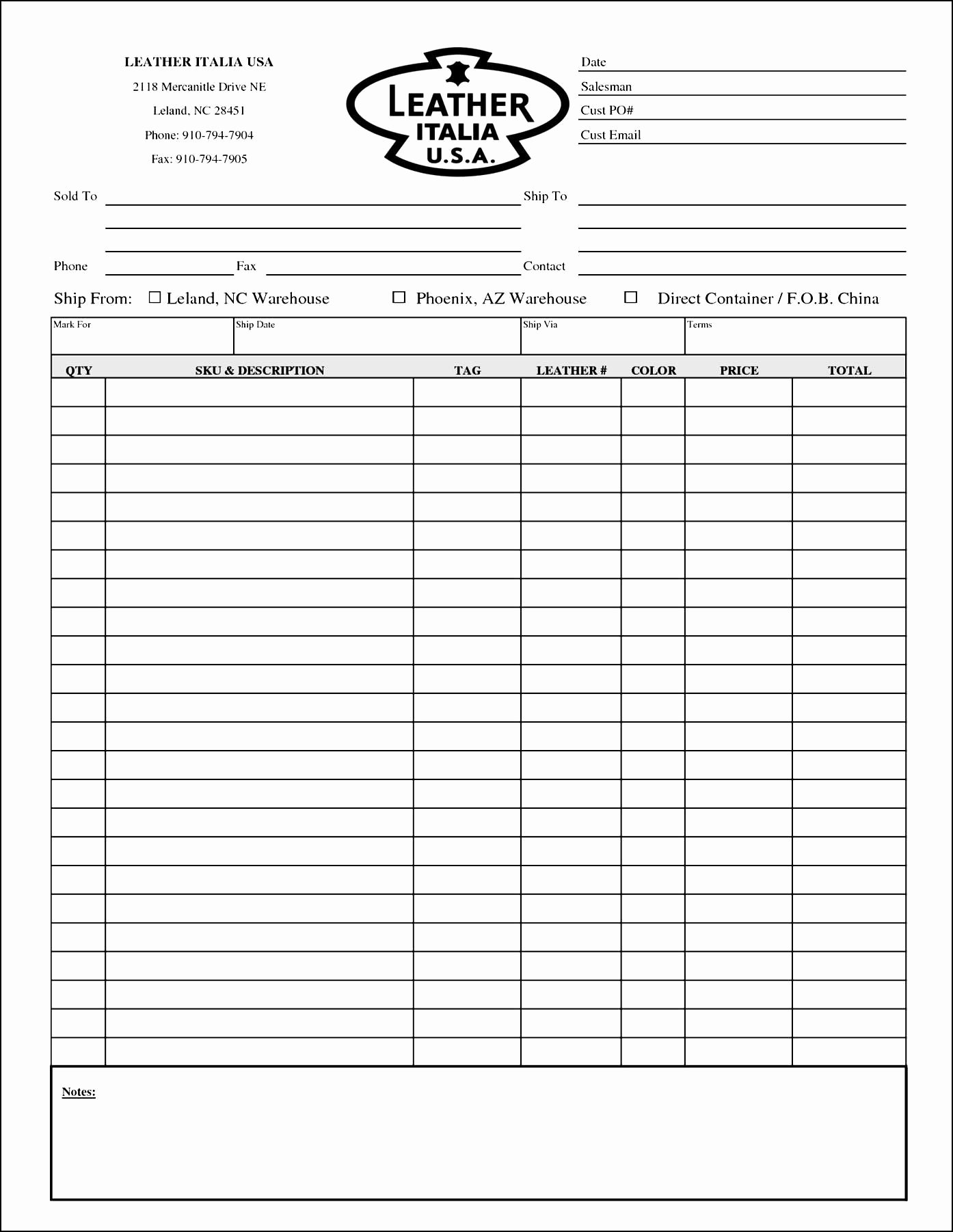 Sample order form Template Beautiful Blank order form Template Excel