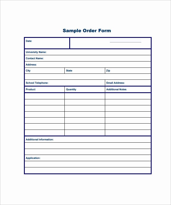 Sample order form Template Beautiful Free 20 order form Templates In Pdf Word