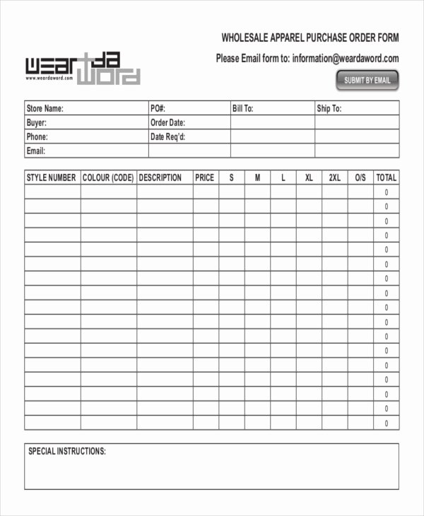 Sample order form Template Unique 12 Apparel order forms Free Sample Example format