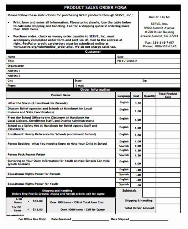 Sample order forms Template Beautiful Sample Sales order form 11 Examples In Word Pdf