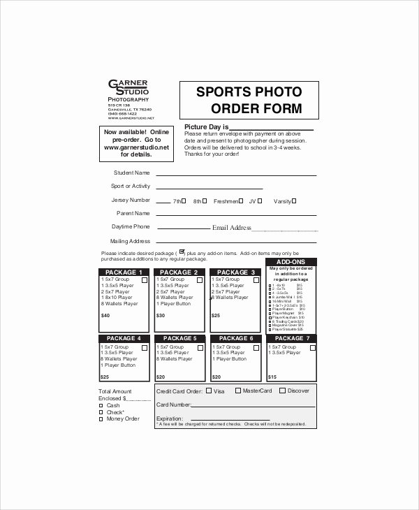 Sample order forms Template New Sample Graphy order form 10 Examples In Word Pdf