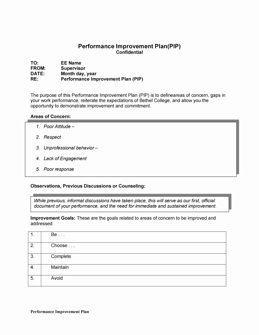 Sample Performance Improvement Plan Template Unique 41 Free Performance Improvement Plan Templates &amp; Examples