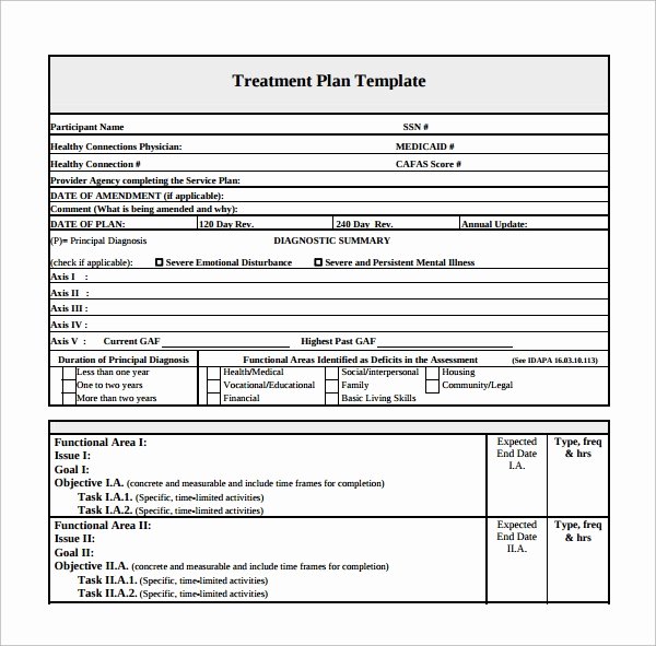Sample Treatment Plan Template Awesome 8 Treatment Plan Templates