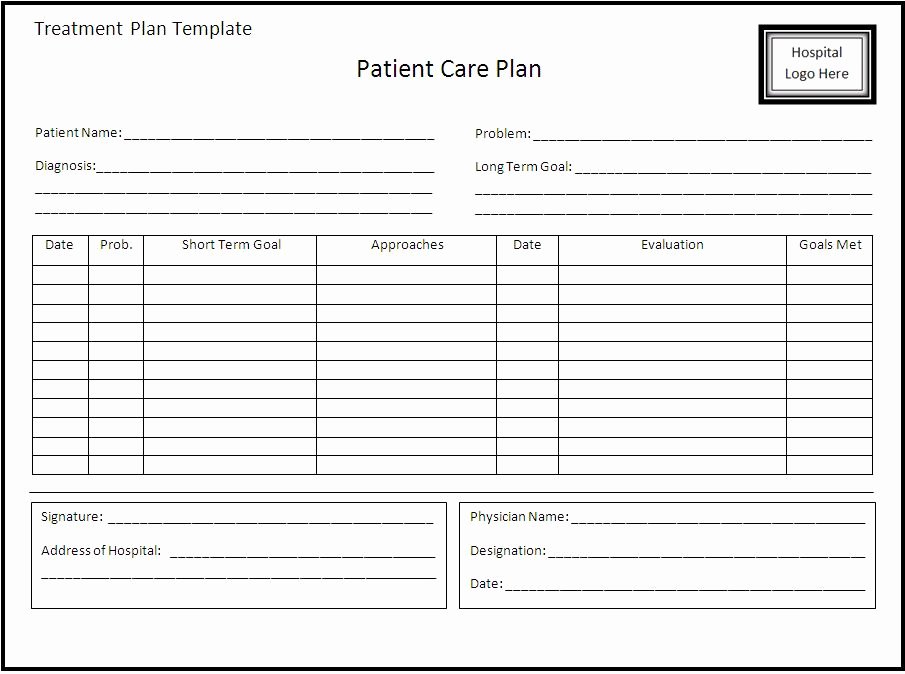 Sample Treatment Plan Template Fresh Counseling Treatment Plan Template Pdf