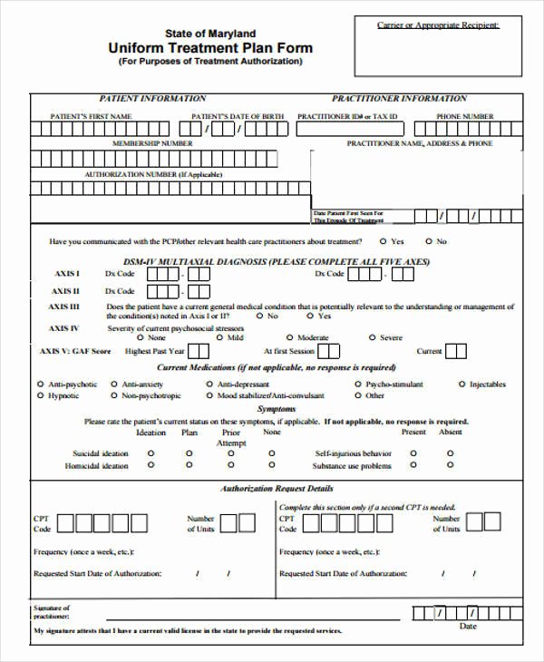 Sample Treatment Plan Template New 9 Treatment Plan Samples &amp; Templates In Pdf Doc