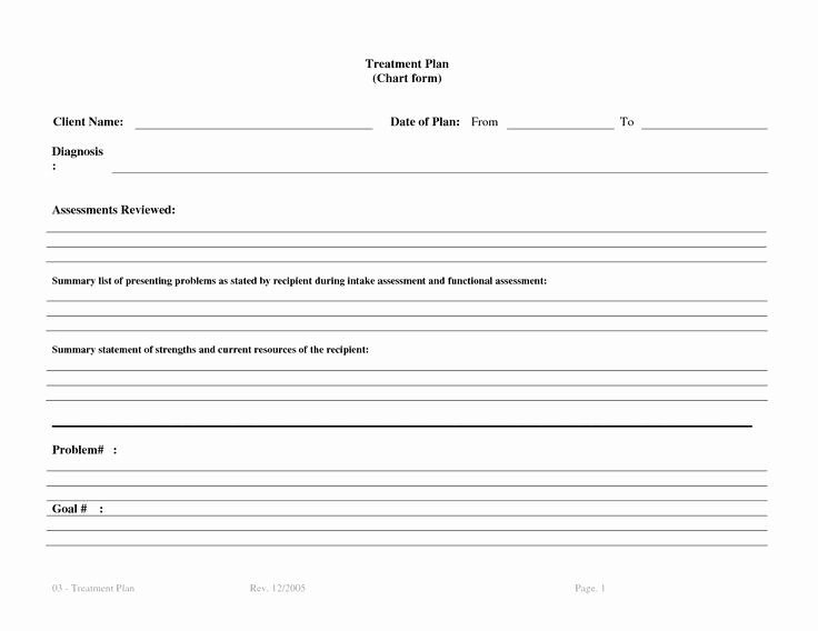 Sample Treatment Plan Template New Treatment Plan Template Bm4ucntx therapy