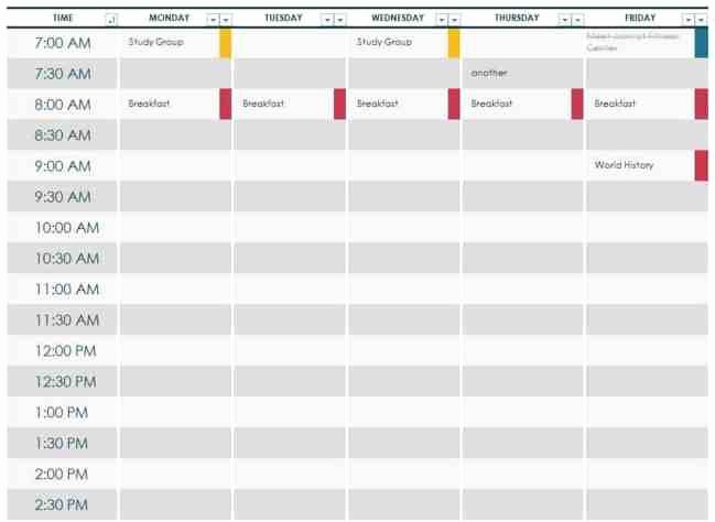 Schedule C Excel Template Awesome Microsoft Excel Templates 8 Class Schedule Makers Excel