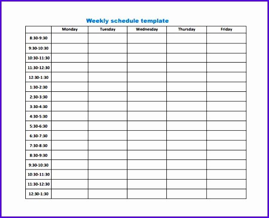 Schedule C Excel Template Fresh 6 Excel Template Weekly Schedule Exceltemplates