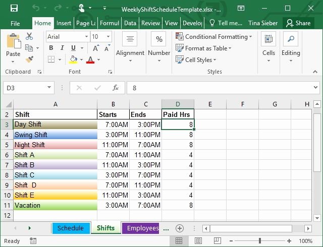 Schedule C Excel Template Inspirational Tips &amp; Templates for Creating A Work Schedule In Excel