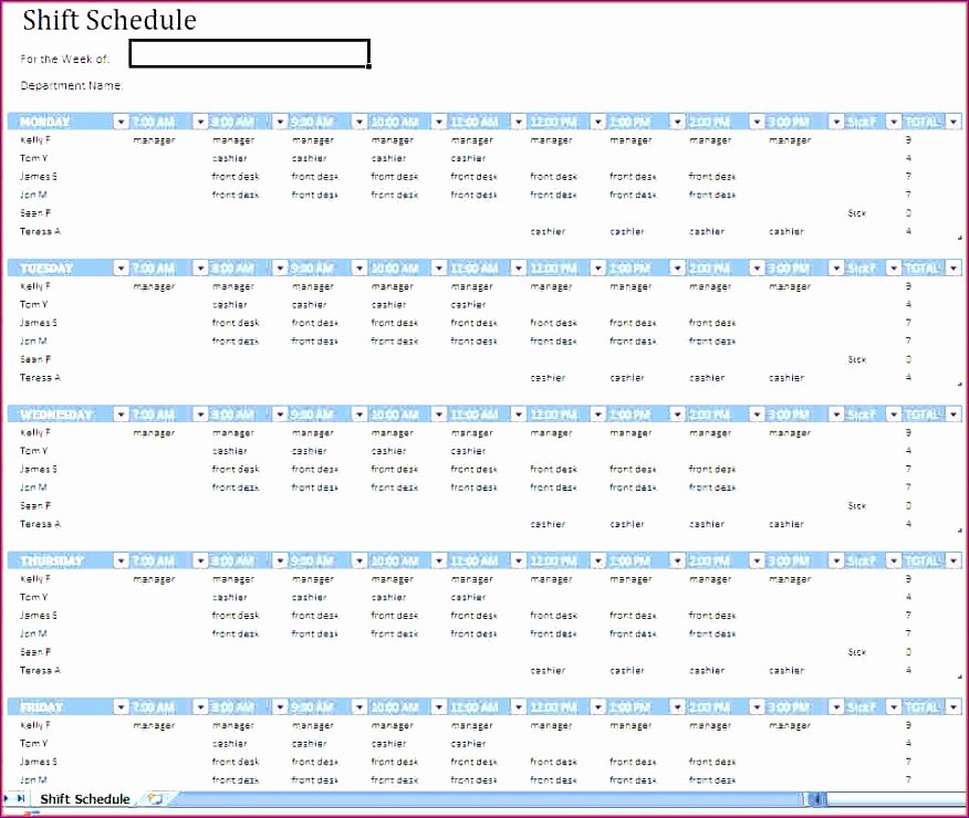 Schedule C Excel Template New 10 Shift Schedule Template Excel Exceltemplates
