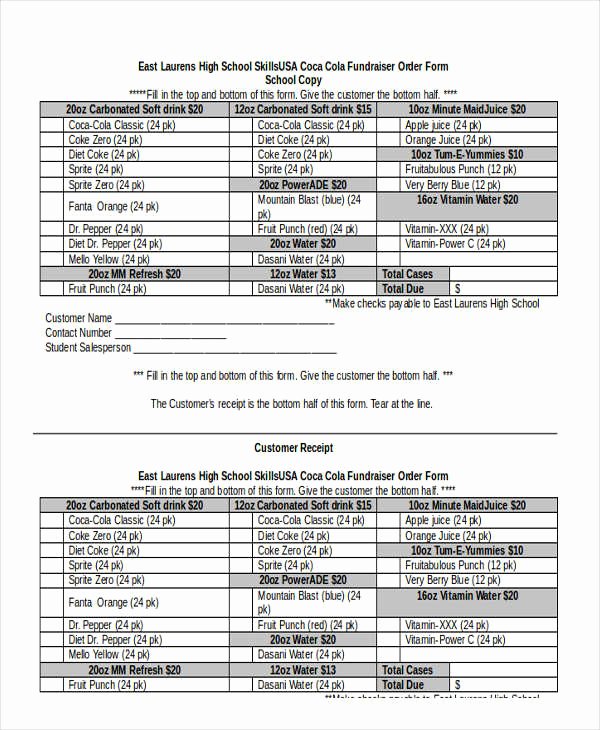 School Fundraiser order form Template Best Of 8 Fundraiser order forms Free Sample Example format