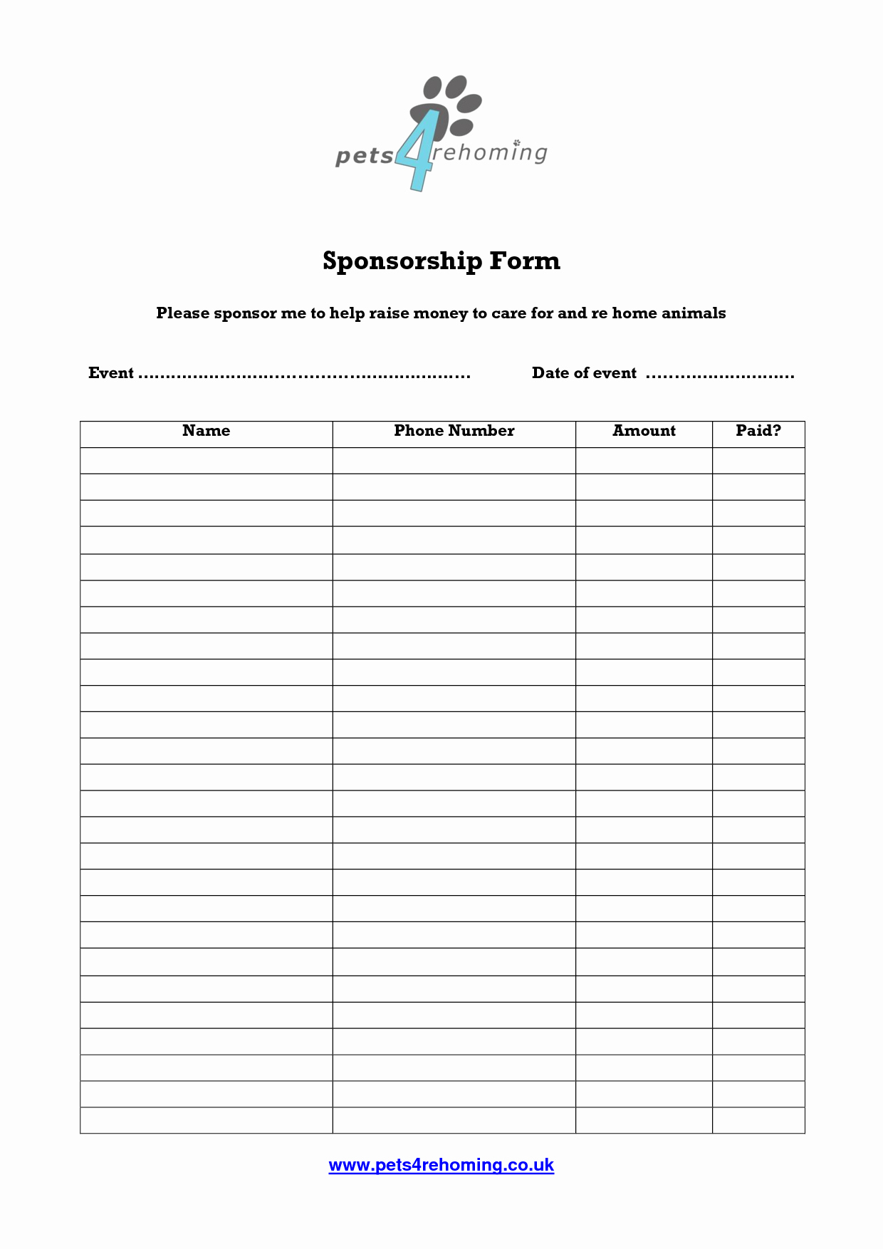 School Fundraiser order form Template Fresh Free Sponsorship form Template Oloschurchtp