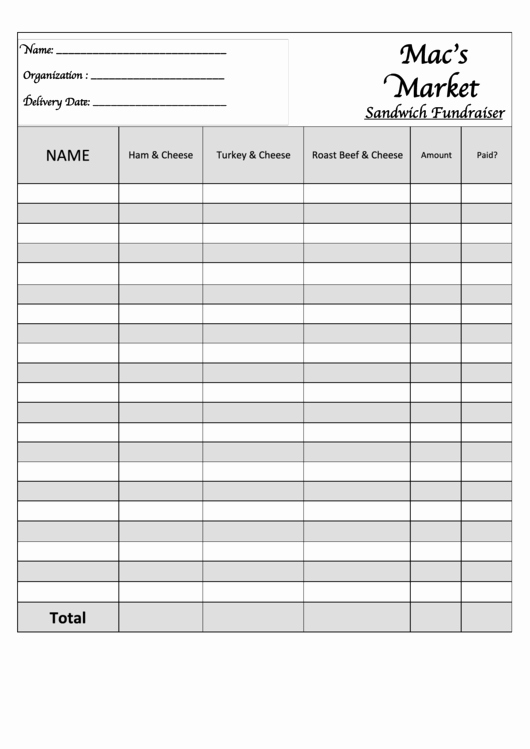 School Fundraiser order form Template Inspirational top Fundraiser Report Templates Free to In Pdf format