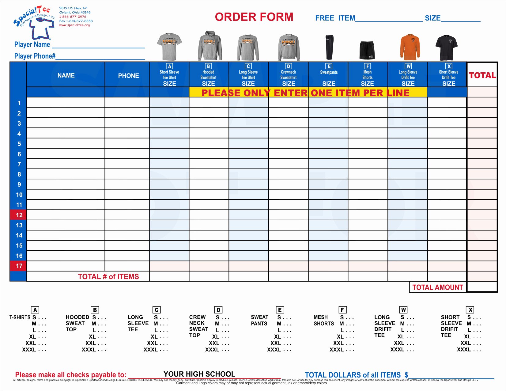 School Fundraiser order form Template Luxury T Shirt Fundraiser 614 877 0976 Specialtee