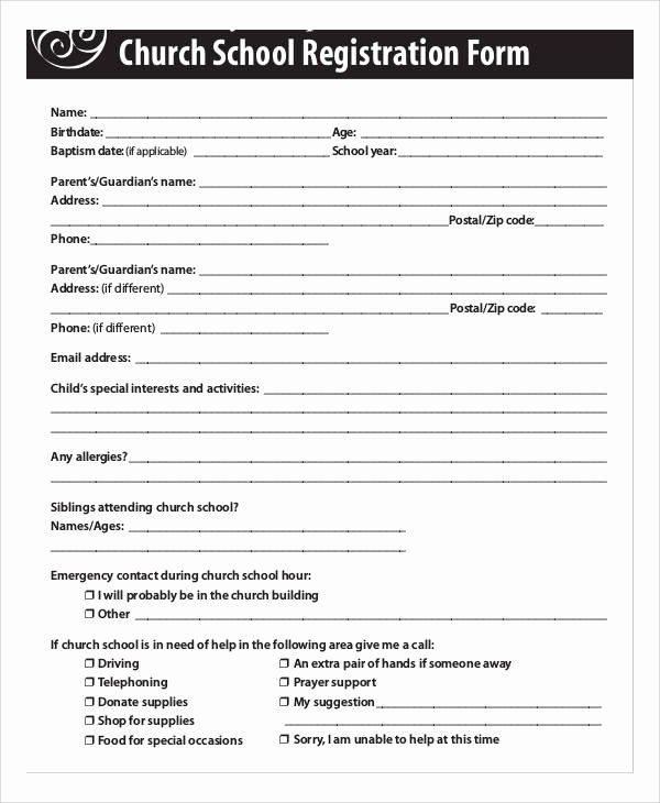 School Registration form Template Best Of 50 Registration forms In Pdf